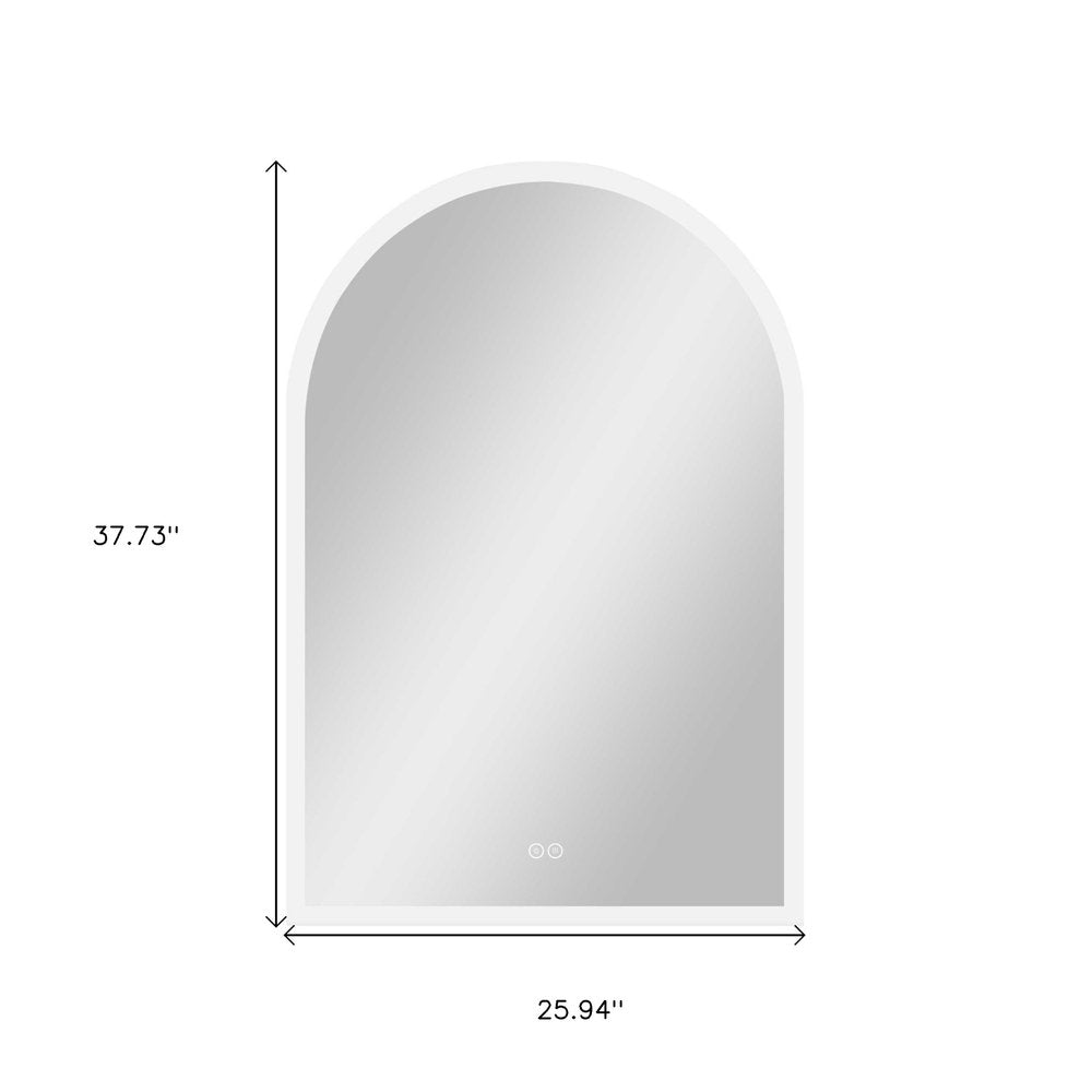 Clear Arch Unframed LED Lighted Bathroom Vanity Mirror - 38-inch