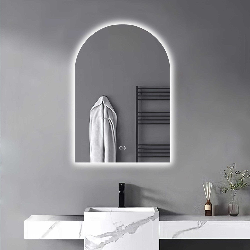 Clear Arch Unframed LED Lighted Bathroom Vanity Mirror - 38-inch