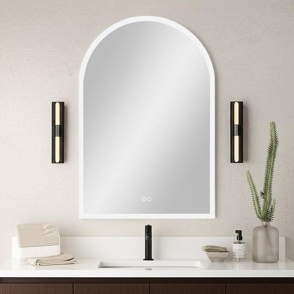 Clear Arch Unframed LED Lighted Bathroom Vanity Mirror - 38-inch