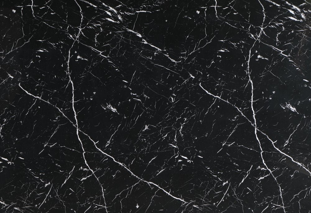 Black Faux Marble and Wood Double Pedestal Base Dining Table - 70-inch