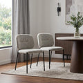 Set of Two Gray and Black Upholstery Dining Side Chairs