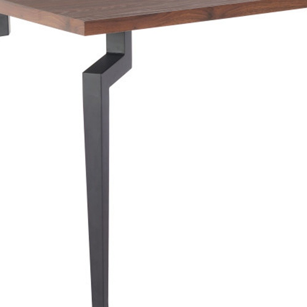 Brown and Black Wood and Steel Dining Table - 71-inch