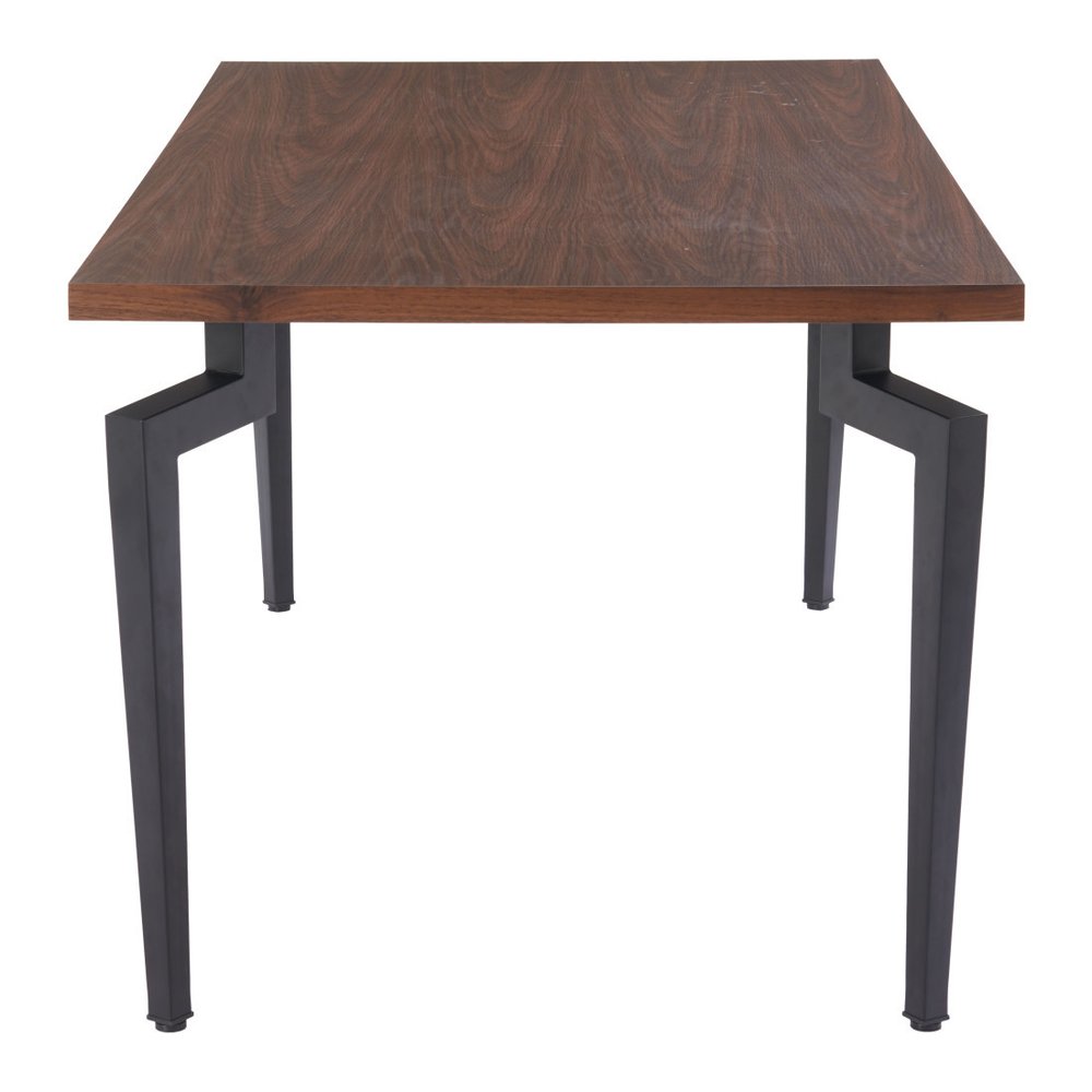 Brown and Black Wood and Steel Dining Table - 71-inch