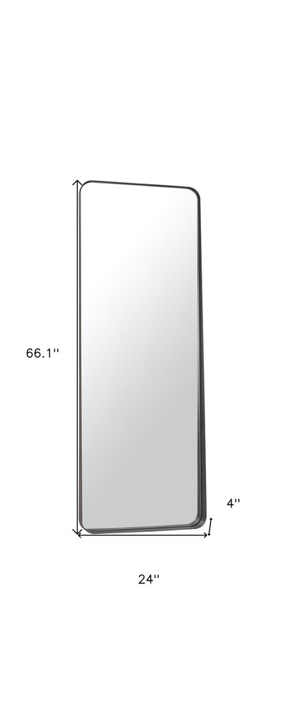 Black Steel Framed Full Length Mirror - 66-inch