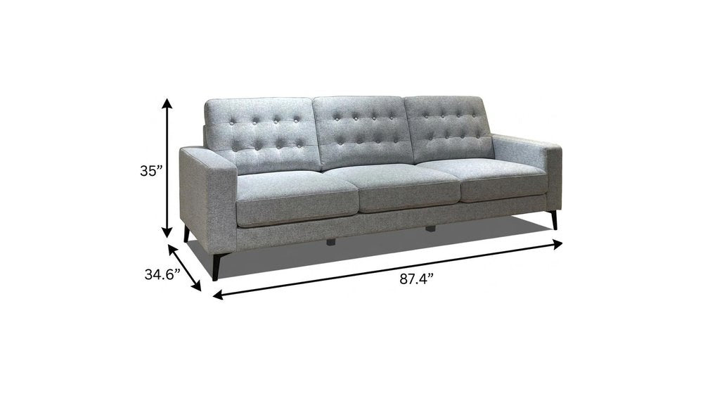 Gray Fabric Sofa - 87-inch
