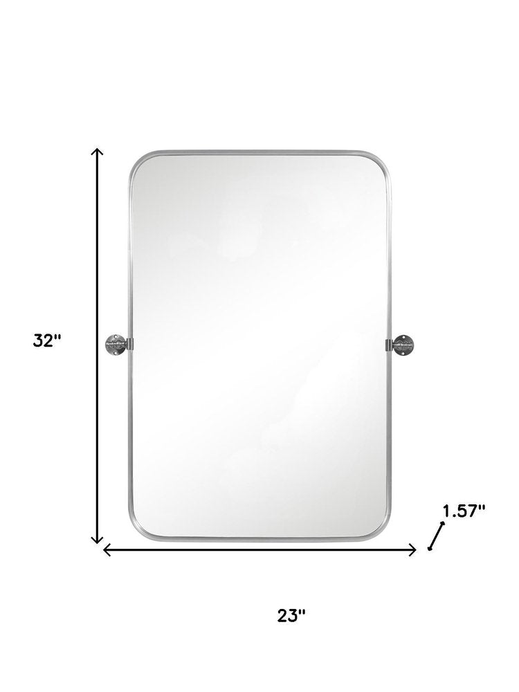 Set of Two 32 Silver Metal Framed Accent Mirrors