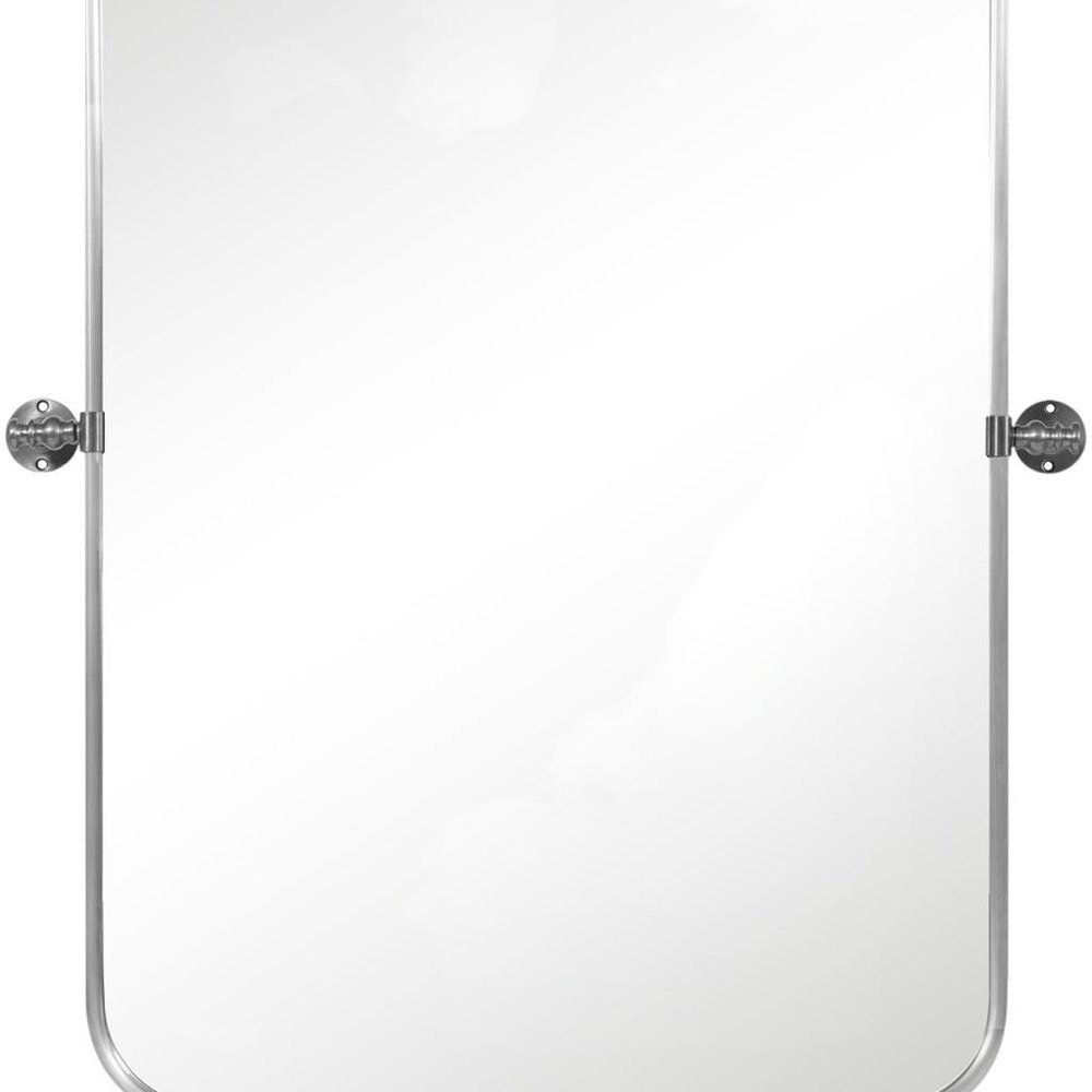 Set of Two 32 Silver Metal Framed Accent Mirrors