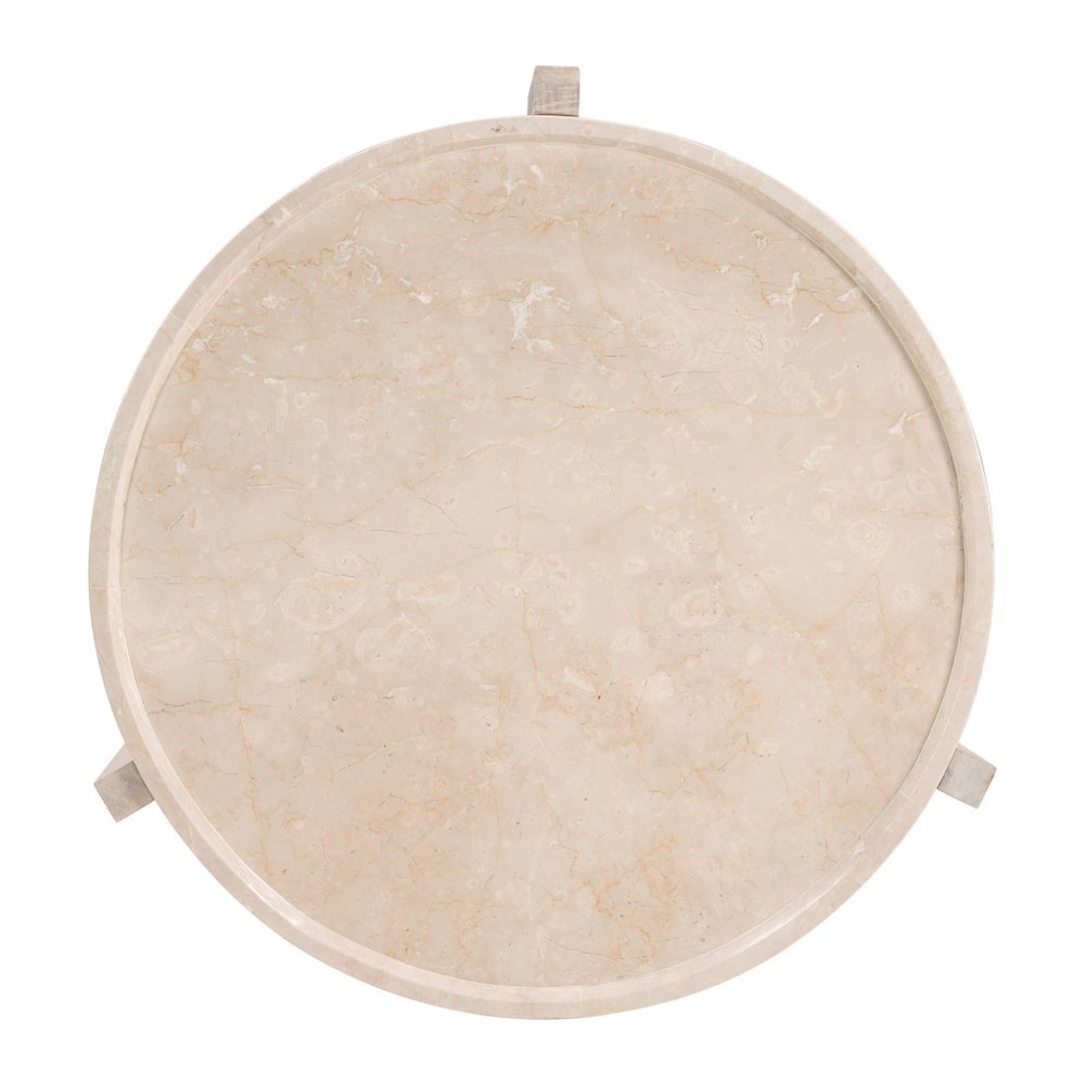 Natural Genuine Marble and Marble Round Coffee Table - 30-inch