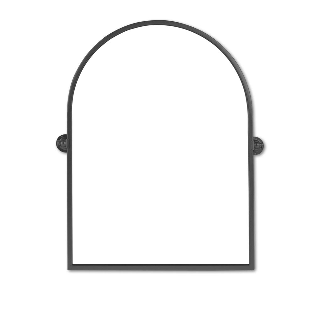Black Metal Arch Tilting Framed Accent Mirror - 36-inch