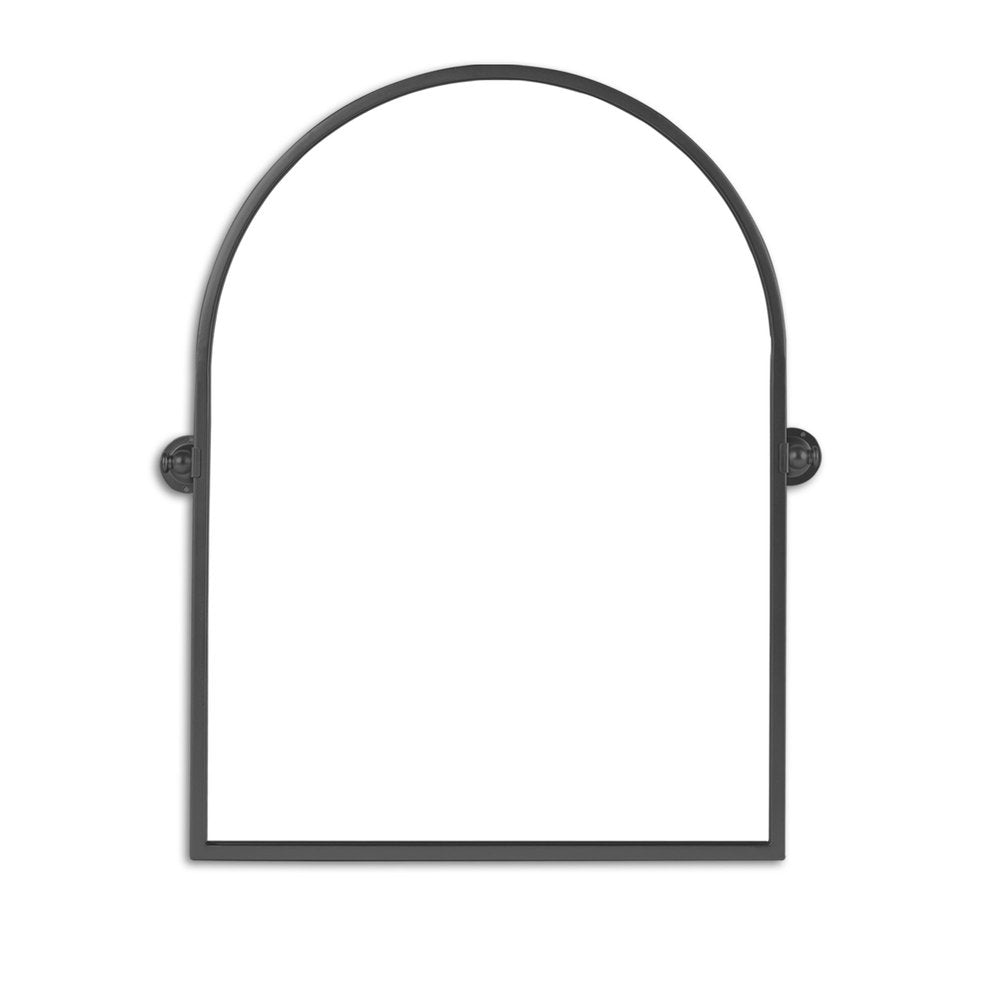 Black Metal Arch Tilting Framed Accent Mirror - 36-inch