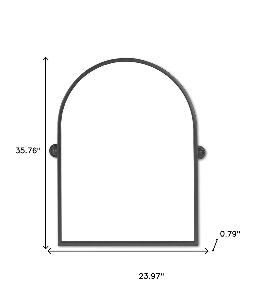 Black Metal Arch Tilting Framed Accent Mirror - 36-inch