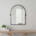 Black Metal Arch Tilting Framed Accent Mirror - 36-inch