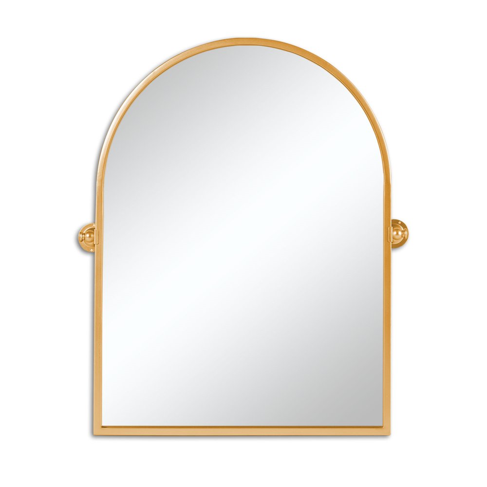 Gold Metal Arch Tilting Framed Accent Mirror - 36-inch