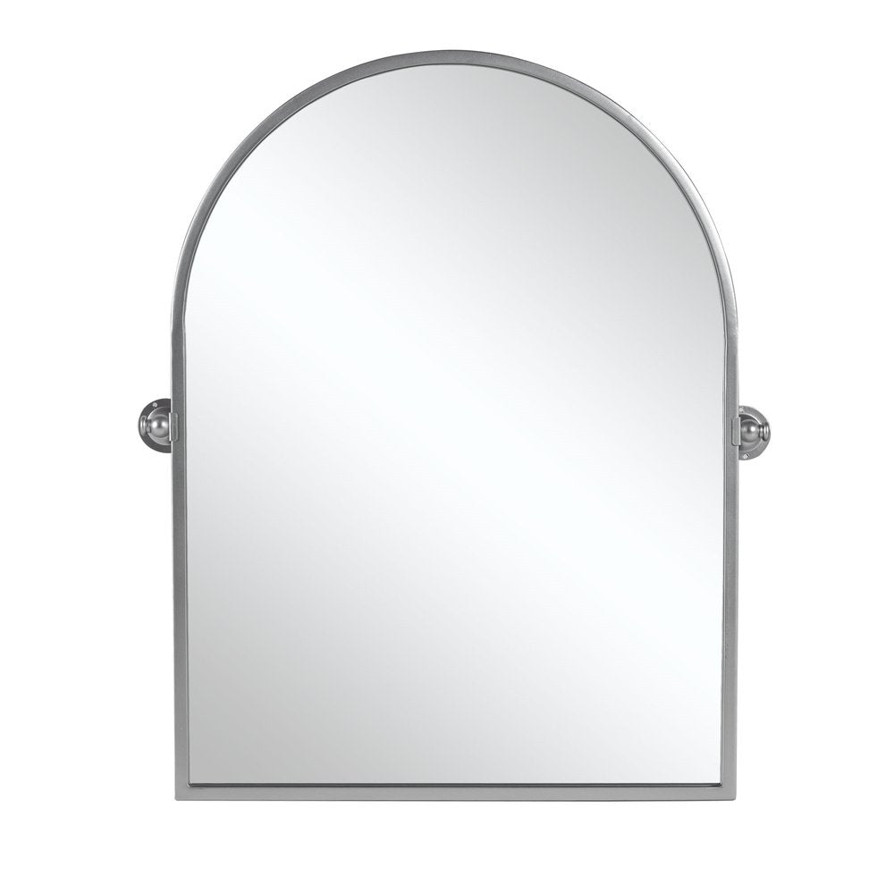 Silver Metal Arch Tilting Framed Accent Mirror - 36-inch