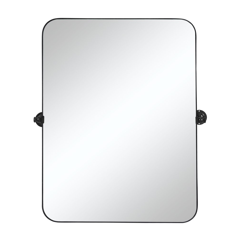 Black Metal Tilting Framed Accent Mirror - 36-inch