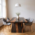 Brown Solid Wood Pedestal Base Dining Table - 75-inch