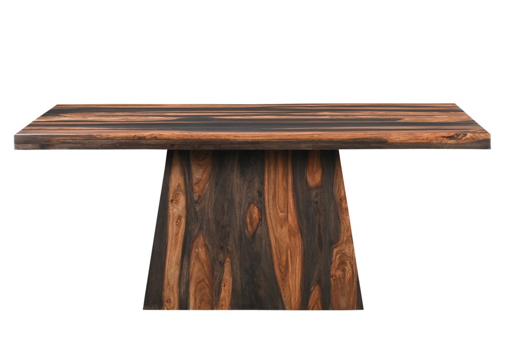 Brown Solid Wood Pedestal Base Dining Table - 75-inch