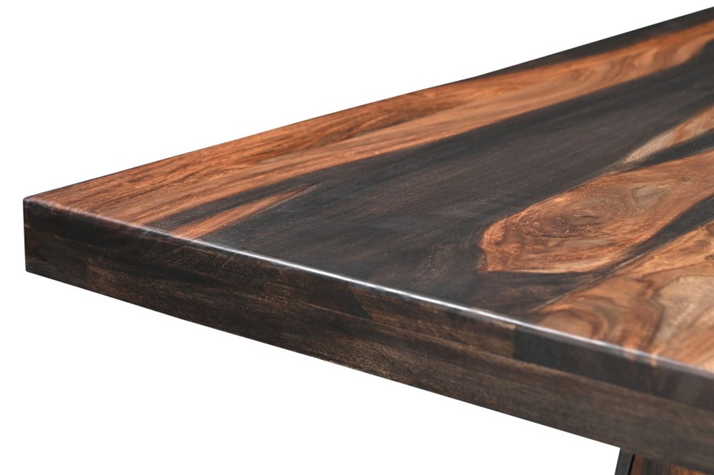 Brown Solid Wood Pedestal Base Dining Table - 75-inch