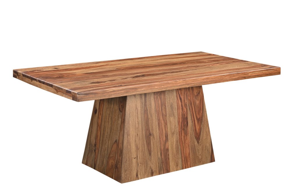 Brown Wood Pedestal Base Dining Table - 75-inch