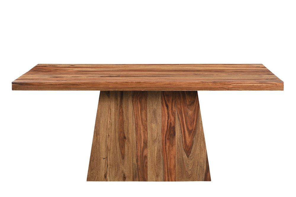 Brown Wood Pedestal Base Dining Table - 75-inch