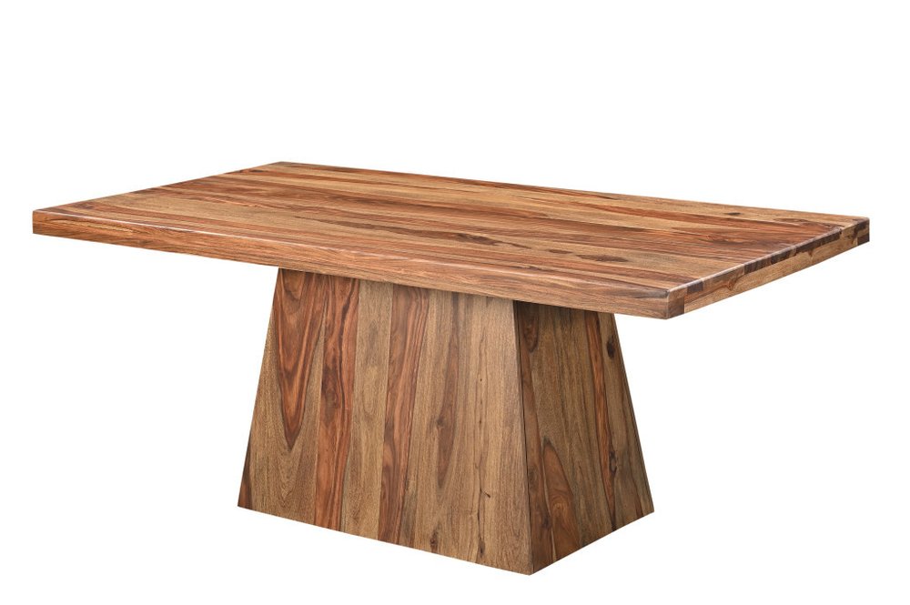 Brown Wood Pedestal Base Dining Table - 75-inch