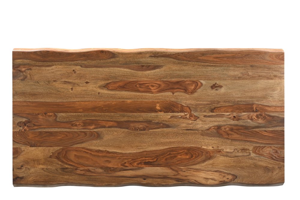 Brown Wood Double Pedestal Base Live Edge Dining Table - 74-inch