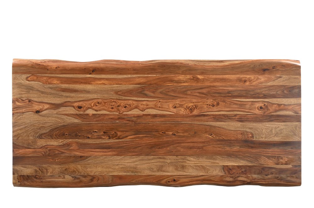 Brown Wood Double Pedestal Live Edge Dining Table - 86-inch