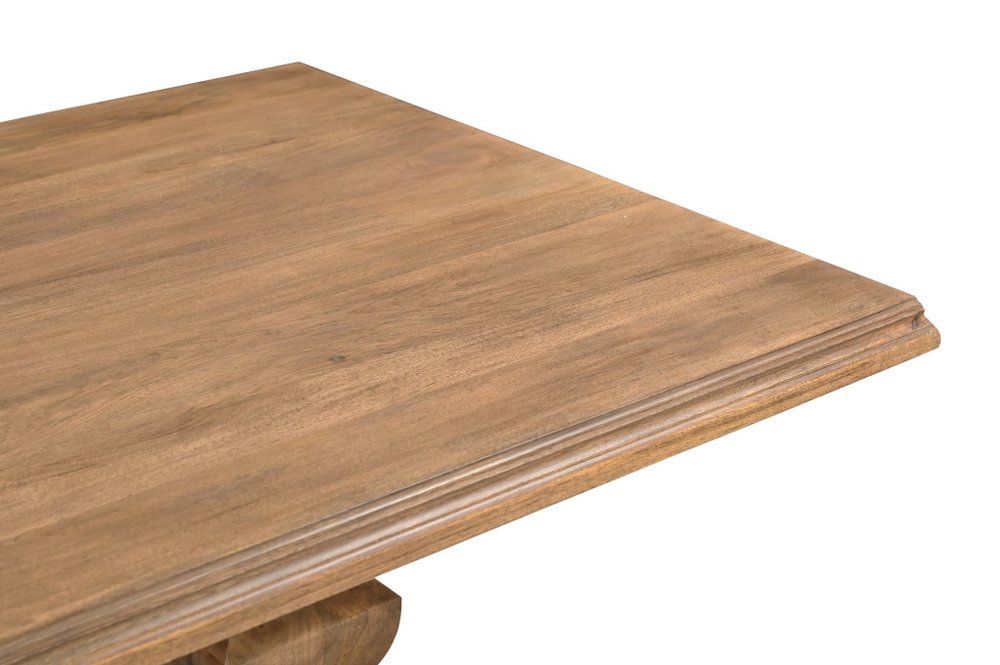 Brown Solid Wood Double Pedestal Base Dining Table - 96-inch