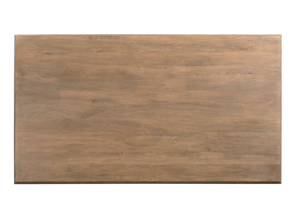 Brown Solid Wood Double Pedestal Base Dining Table - 96-inch