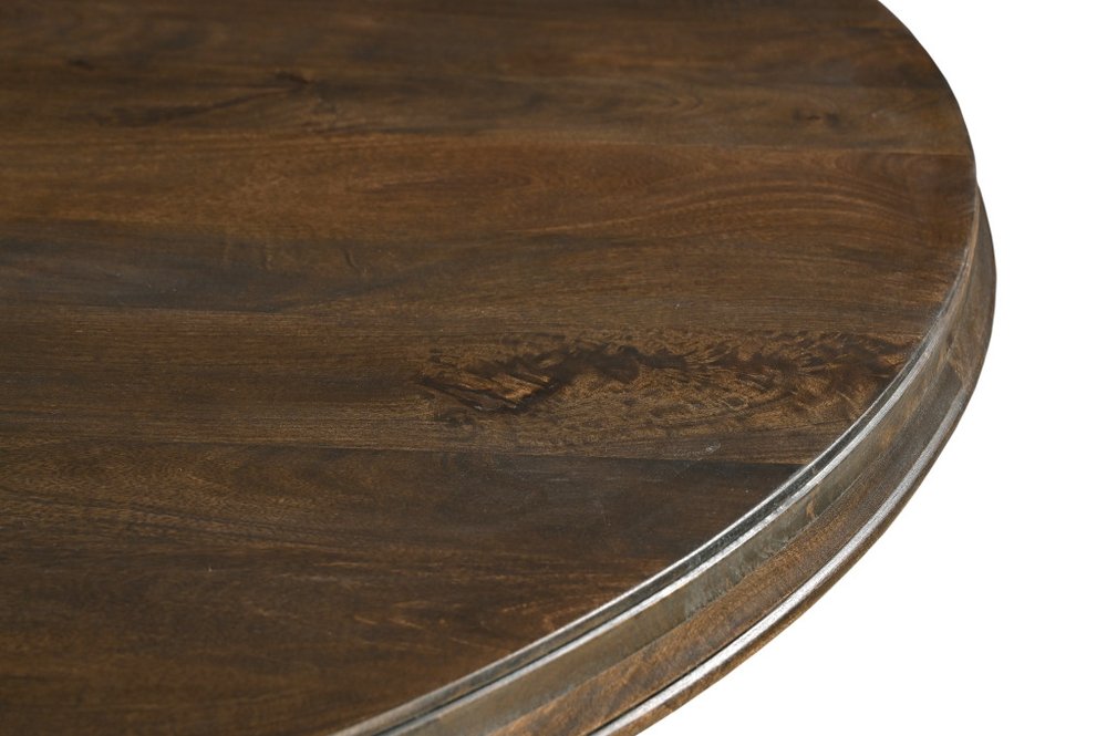 Brown Solid Wood Pedestal Base Round Top Dining Table - 60-inch