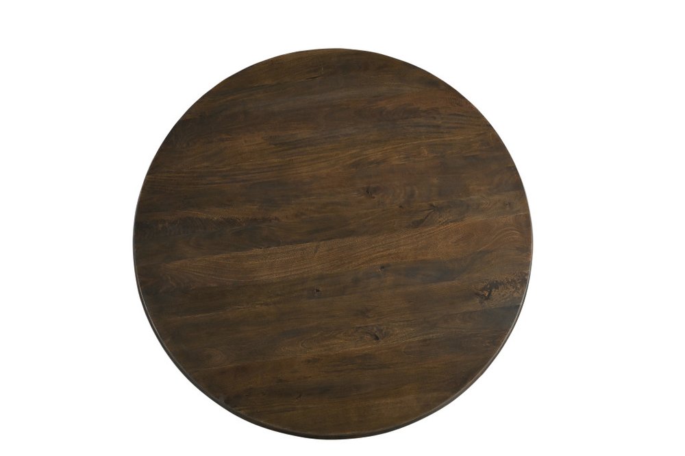 Brown Solid Wood Pedestal Base Round Top Dining Table - 60-inch