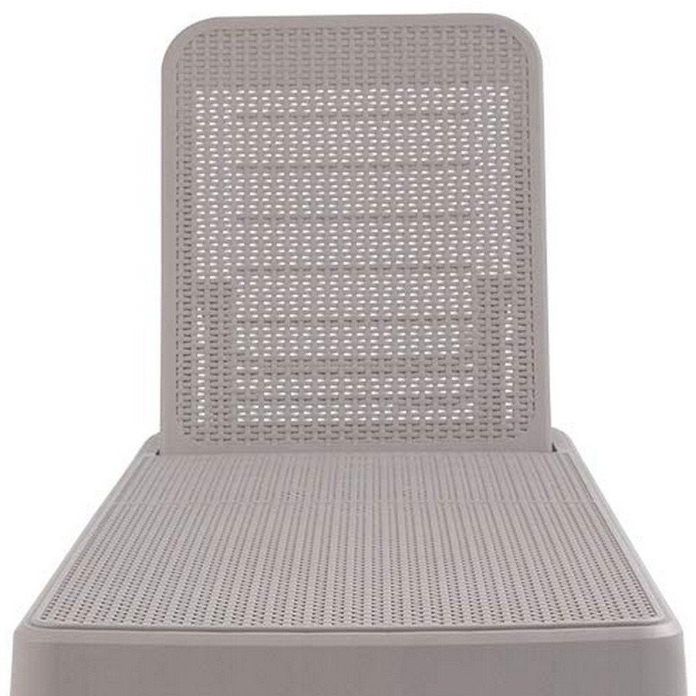 Taupe Heavy Duty Plastic Outdoor Stacking Chaise Lounge - 75-inch