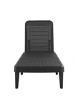 Black Heavy Duty Plastic Outdoor Stacking Chaise Lounge - 75-inch