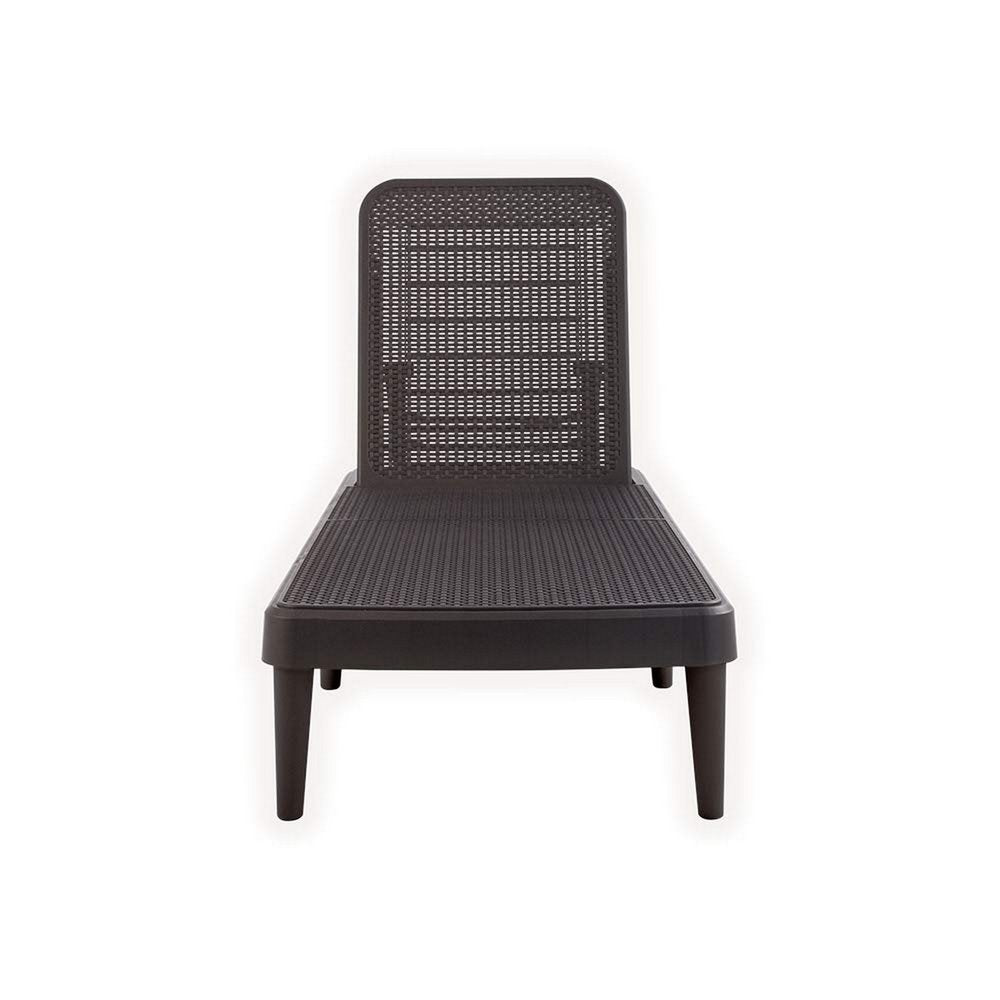 Brown Heavy Duty Plastic Outdoor Stacking Chaise Lounge - 75-inch