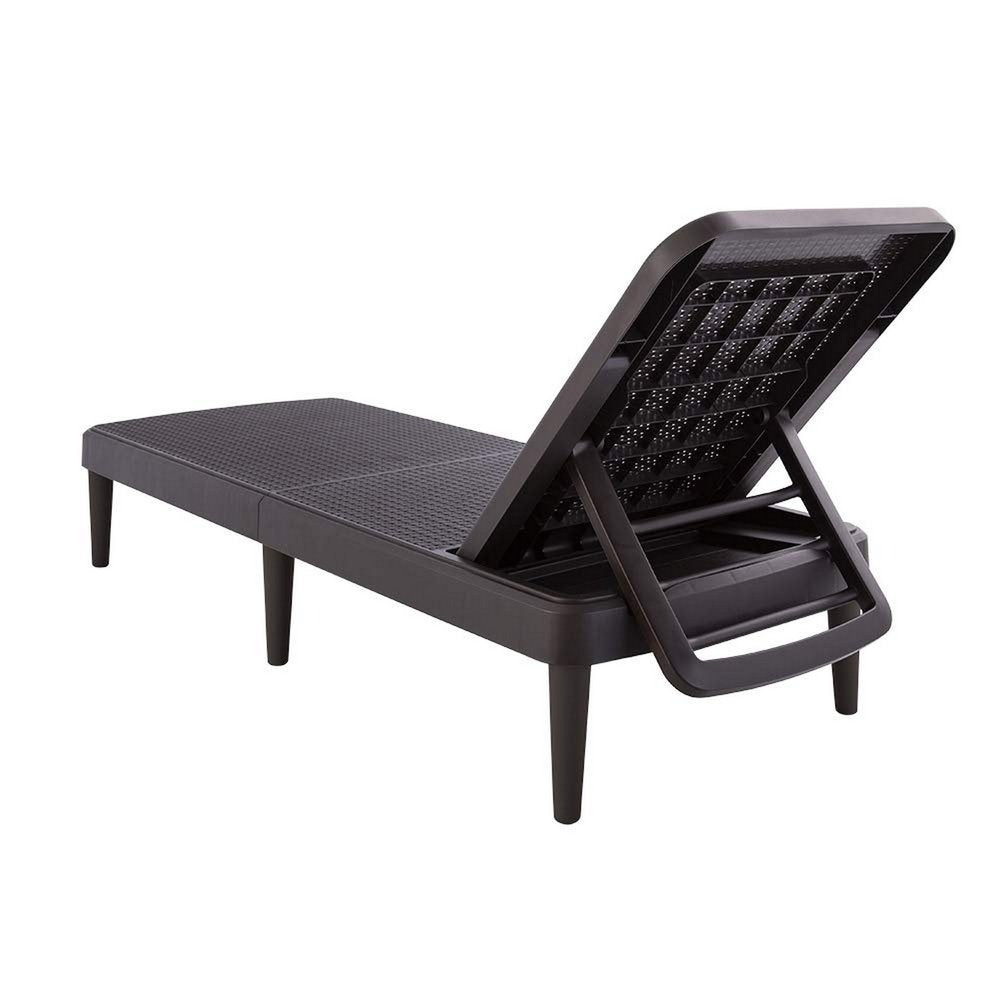 Brown Heavy Duty Plastic Outdoor Stacking Chaise Lounge - 75-inch