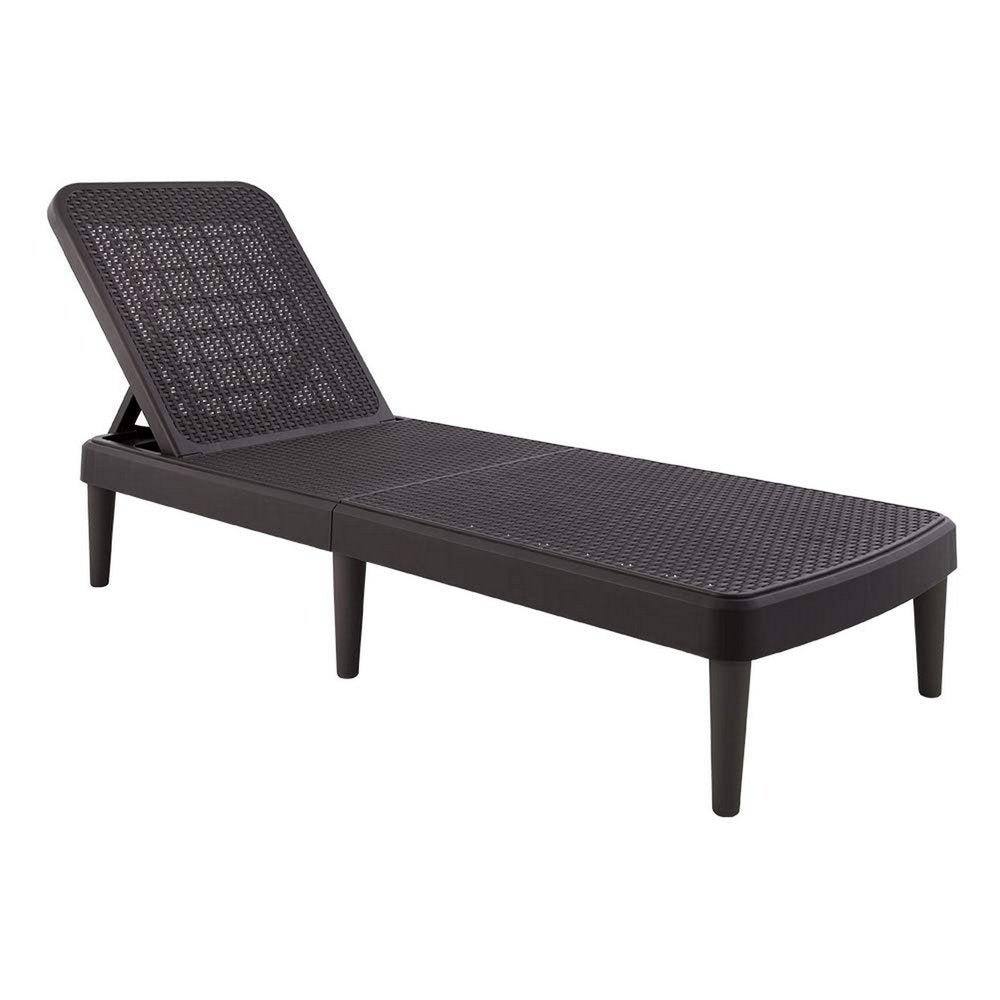 Brown Heavy Duty Plastic Outdoor Stacking Chaise Lounge - 75-inch
