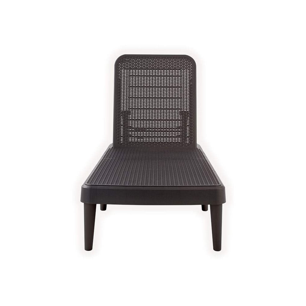Brown Heavy Duty Plastic Outdoor Stacking Chaise Lounge - 75-inch