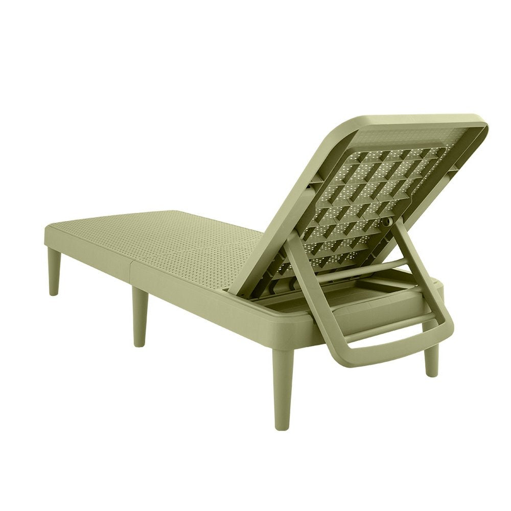 Sage Heavy Duty Plastic Outdoor Stacking Chaise Lounge - 75-inch