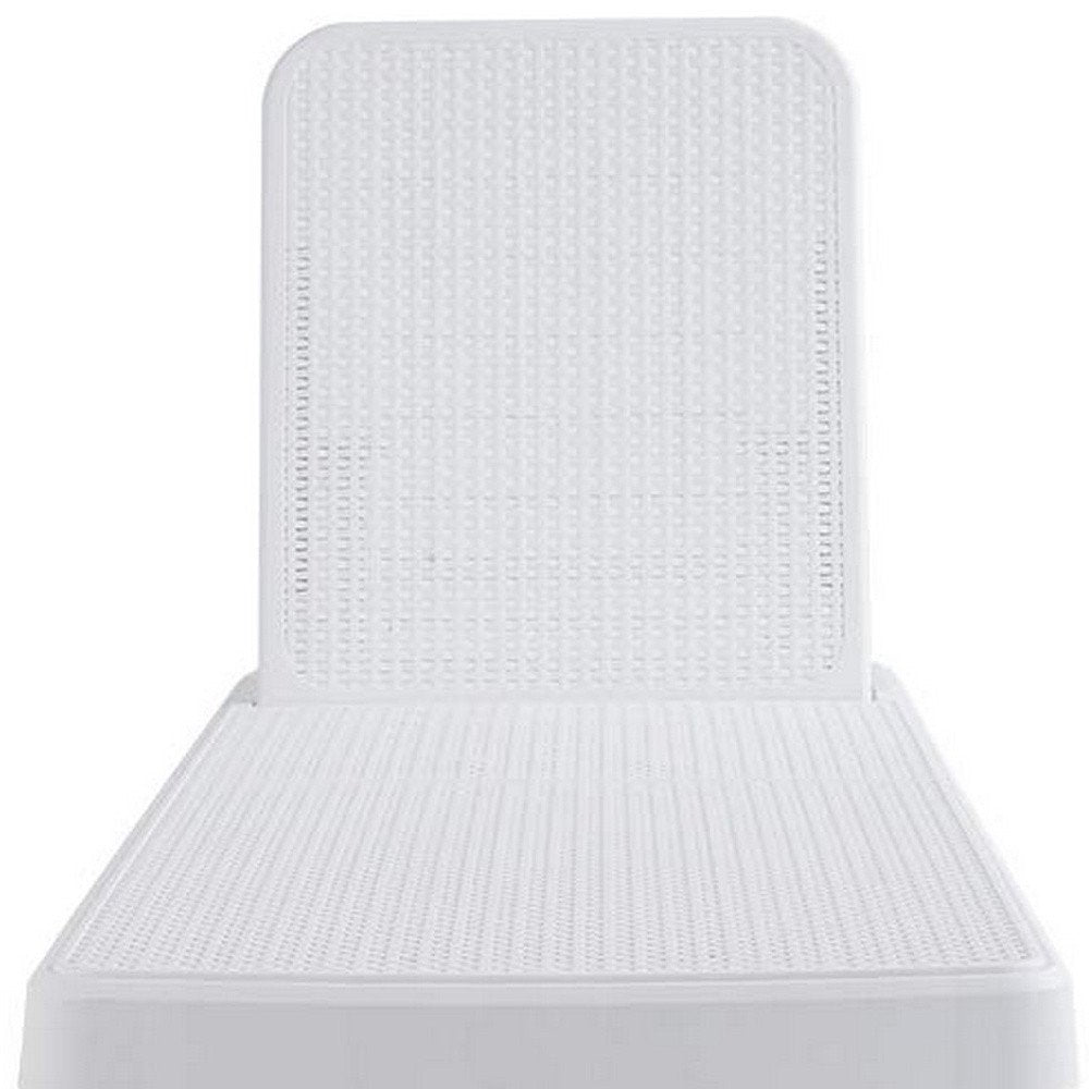 White Heavy Duty Plastic Outdoor Stacking Chaise Lounge - 75-inch