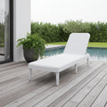 White Heavy Duty Plastic Outdoor Stacking Chaise Lounge - 75-inch