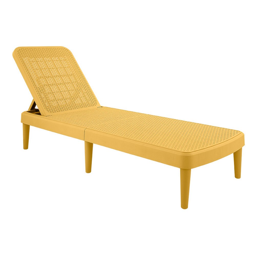 Gold Heavy Duty Plastic Outdoor Stacking Chaise Lounge - 75-inch