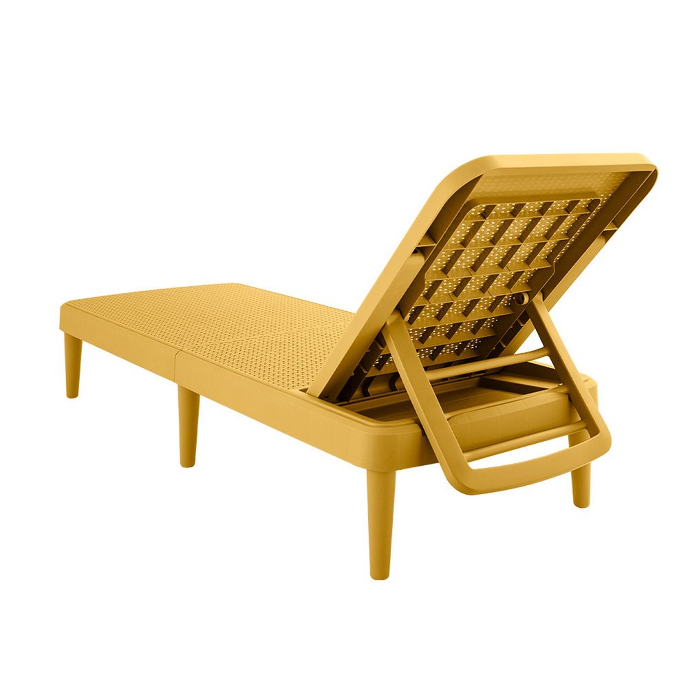 Gold Heavy Duty Plastic Outdoor Stacking Chaise Lounge - 75-inch