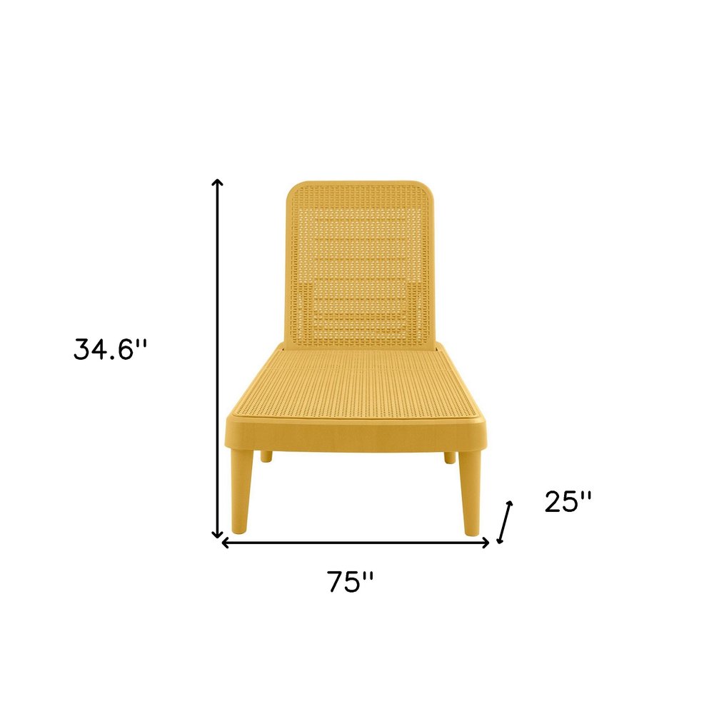 Gold Heavy Duty Plastic Outdoor Stacking Chaise Lounge - 75-inch