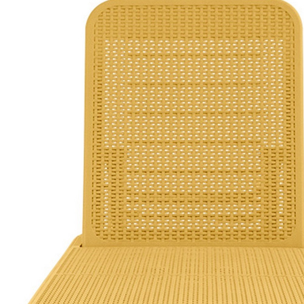 Gold Heavy Duty Plastic Outdoor Stacking Chaise Lounge - 75-inch
