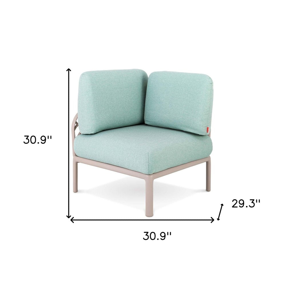 Sea Green Heavy Duty Plastic Outdoor Modular with Sea Green Cushion