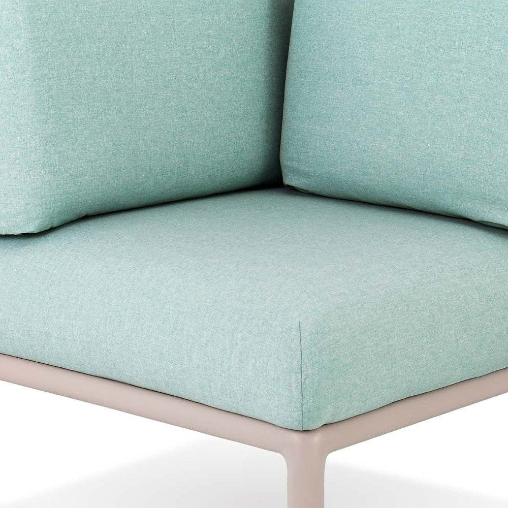 Sea Green Heavy Duty Plastic Outdoor Modular with Sea Green Cushion