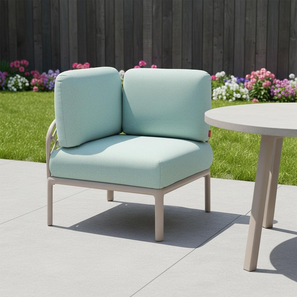 Sea Green Heavy Duty Plastic Outdoor Modular with Sea Green Cushion