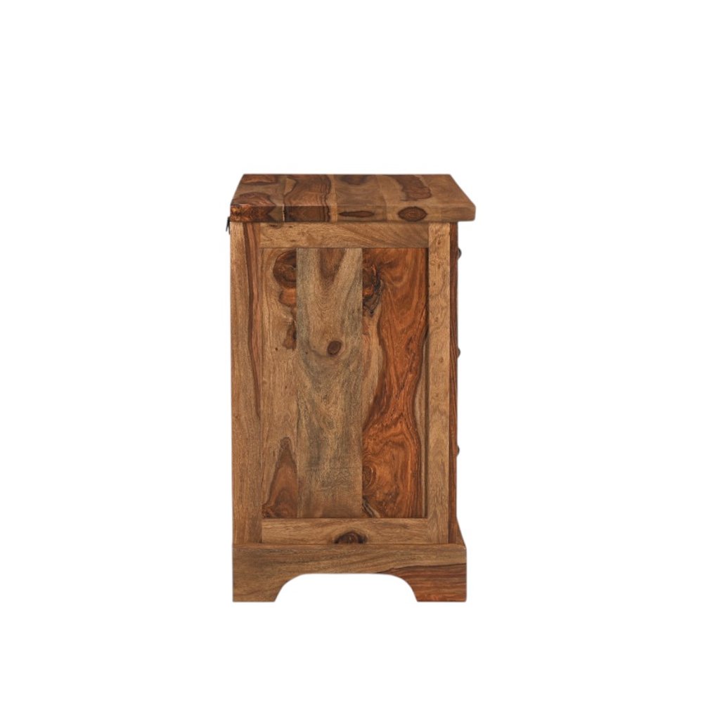Brown Solid Wood Live Edge Three Drawer Nightstand - 27-inch