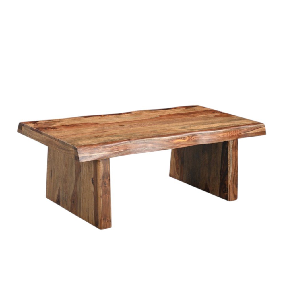 Brown Solid Wood Live Edge Coffee Table - 51-inch