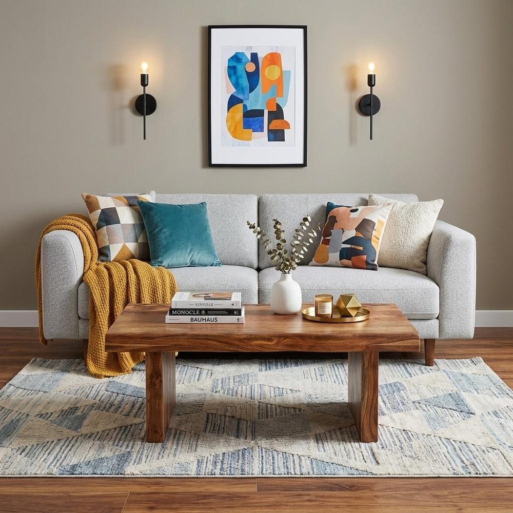 Brown Solid Wood Live Edge Coffee Table - 51-inch